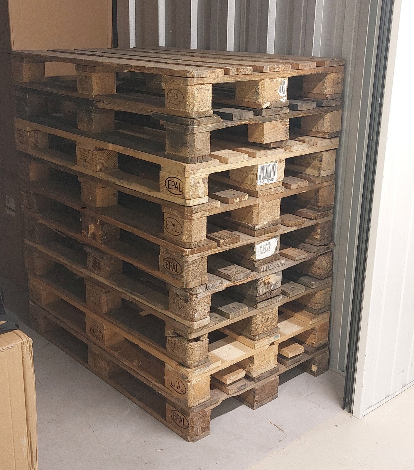 9 gebruikte EPAL Pallets, Doe-het-zelf en Verbouw, Hout en Planken, Ophalen, Gebruikt, 50 mm of meer, Pallet