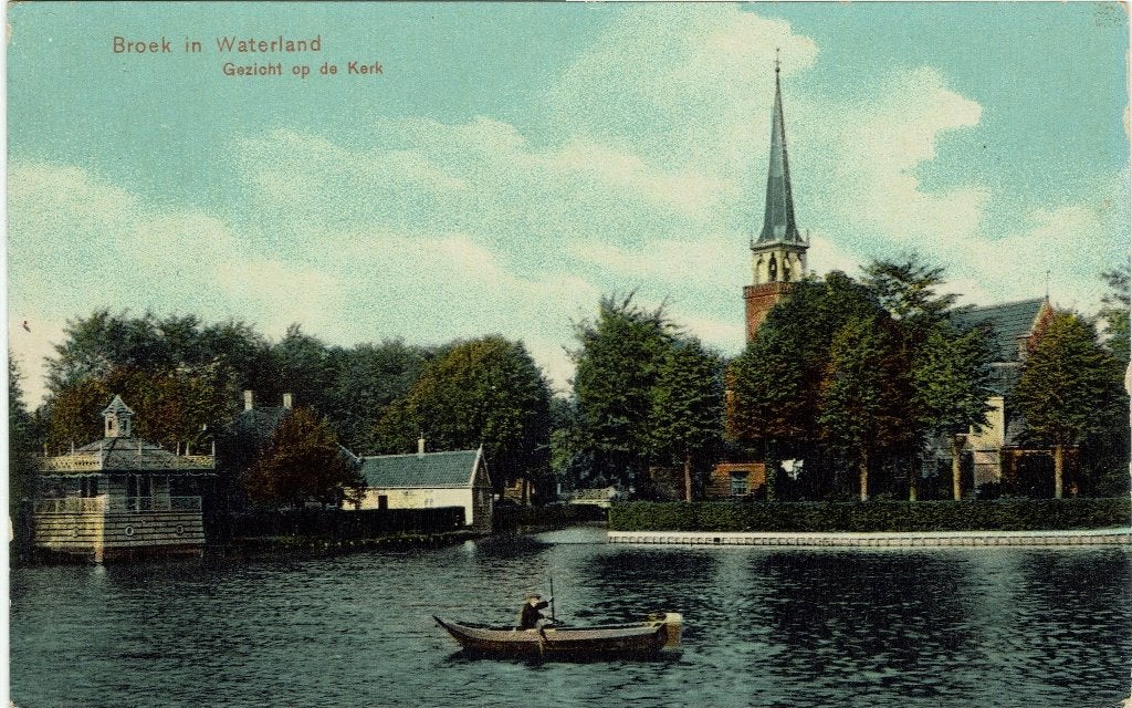 Broek in Waterland -  Gezicht op de Kerk., Ophalen of Verzenden, Voor 1920, Gelopen, Noord-Holland