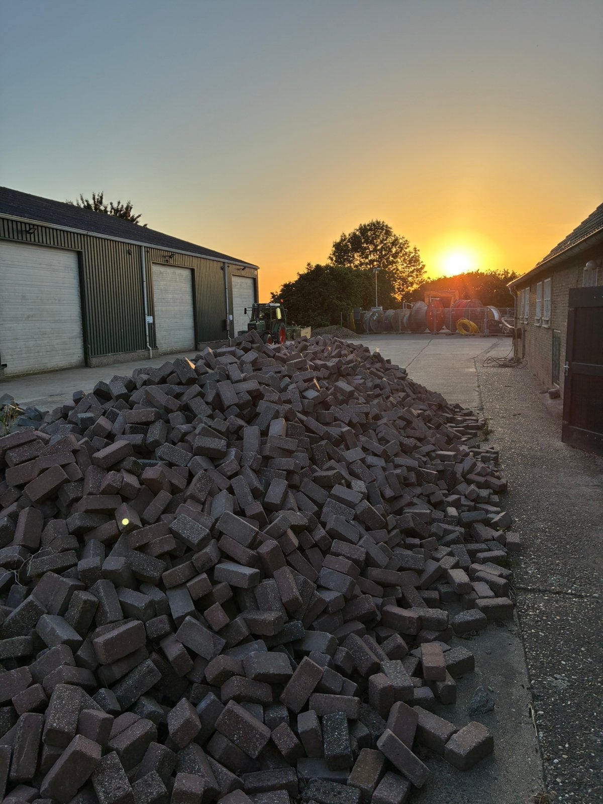 Beton klinkers rood/grijs 8cm dik, Tuin en Terras, Tegels en Klinkers, Ophalen, Gebruikt, Beton, Klinkers