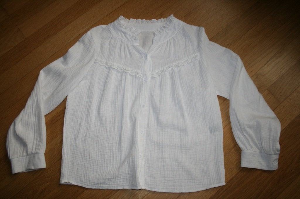 Nette witte blouse, broderie mt. L/XL  ZGAN, Ophalen of Verzenden, Zo goed als nieuw, Maat 46/48 (XL) of groter, Wit