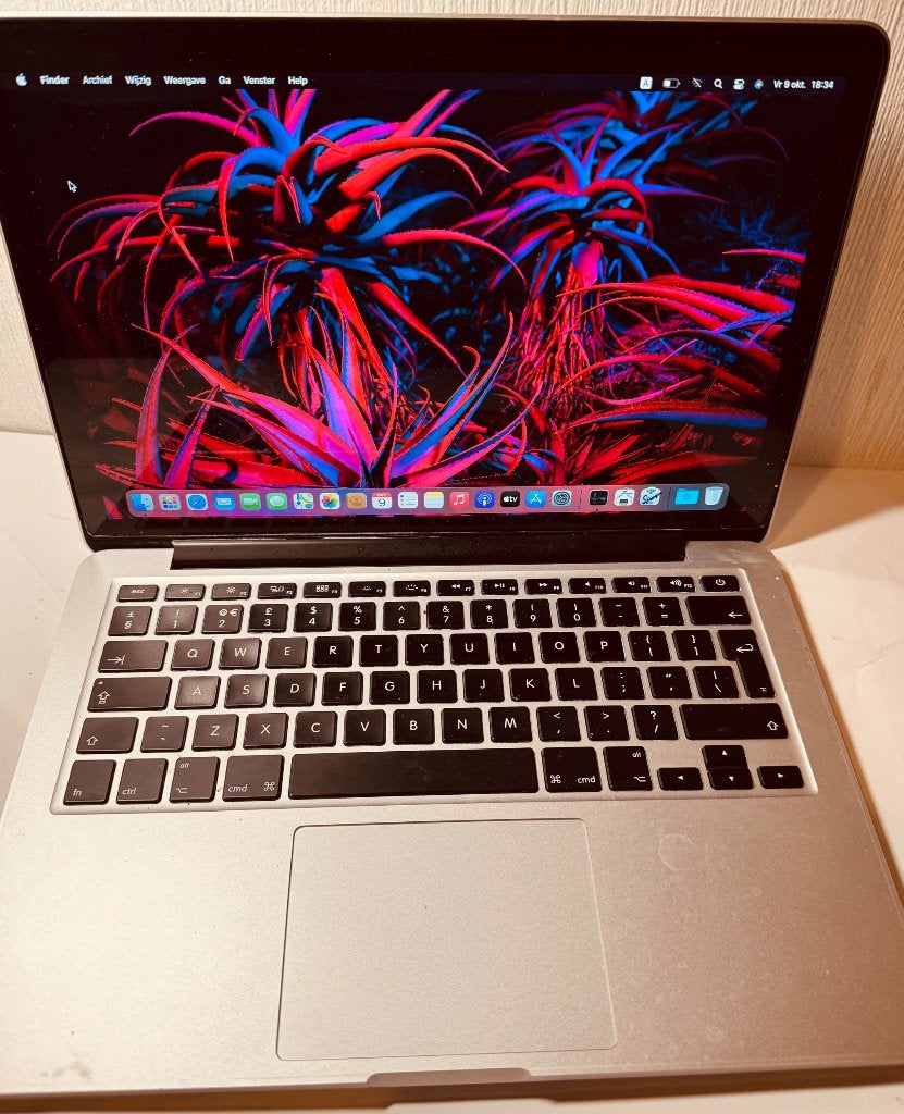 MacBook Pro Retina 13 inch 2.4Ghz 8Gb 256Gb, 256 GB, 2 tot 3 Ghz, Qwerty, 8 GB