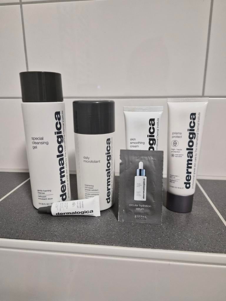 Dermalogica set, Sieraden, Tassen en Uiterlijk, Uiterlijk | Gezichtsverzorging, Gebruikt, Reiniging, Gehele gezicht, Ophalen of Verzenden
