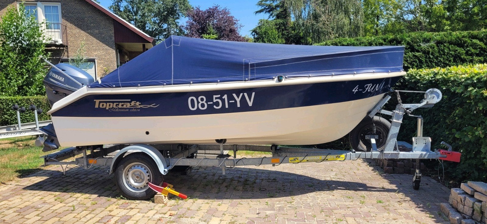 Topcraft Millenium 440, Watersport en Boten, Speedboten, Topcraft, Benzine, Minder dan 70 pk, Buitenboordmotor, Polyester, Ophalen
