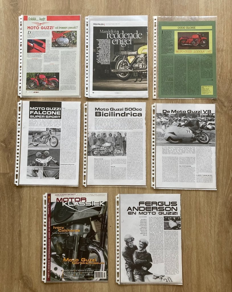 Map met documentatie over MOTO GUZZI Motoren, Motoren, Verzenden