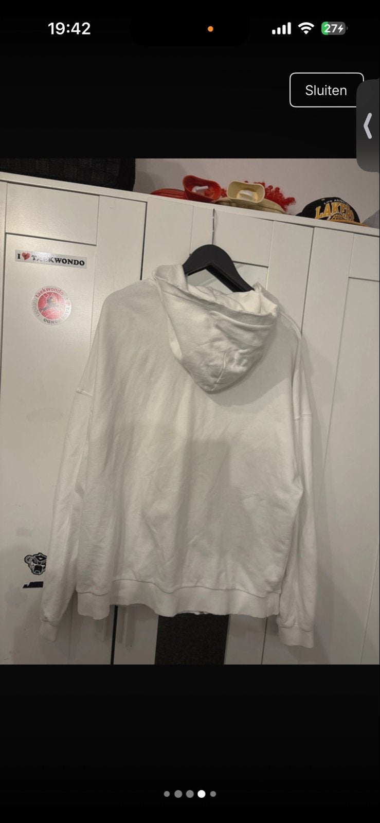 Palm Angels hoodie wit met rits, Ophalen of Verzenden, Zo goed als nieuw, Maat 52/54 (L), Wit