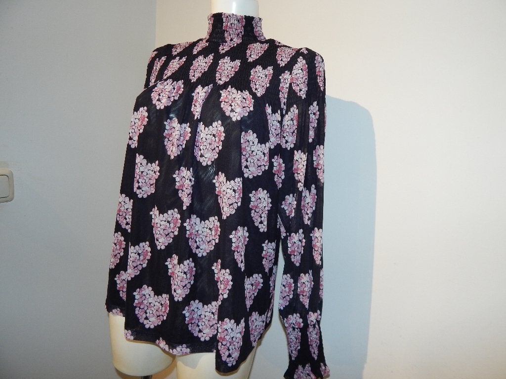 Fabienne Chapot stretch kolletje hartjes print bloemen M, Maat 38/40 (M), Zo goed als nieuw, Fabienne Chapot, Meerkleurig