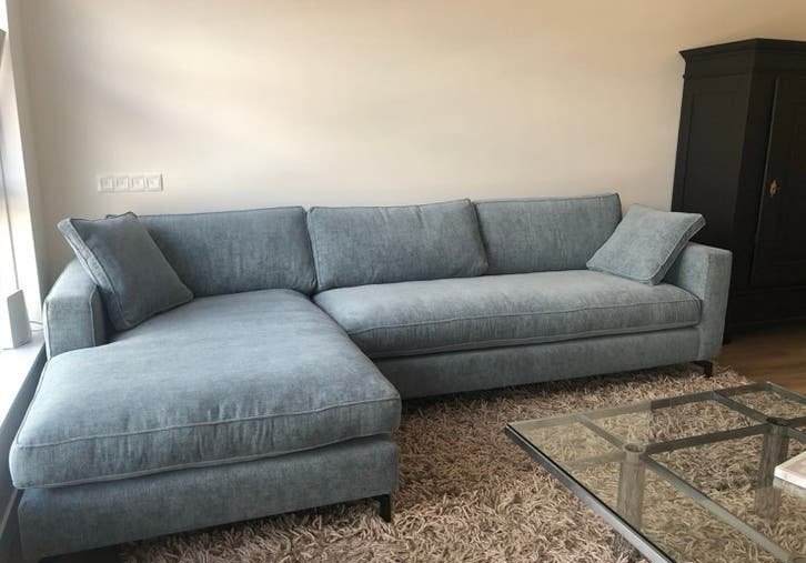 Hoekbank Whoon Oisterwijk – IJsblauw – Zeer nette staat, Ophalen, Gebruikt, Hoekbank, 300 cm of meer