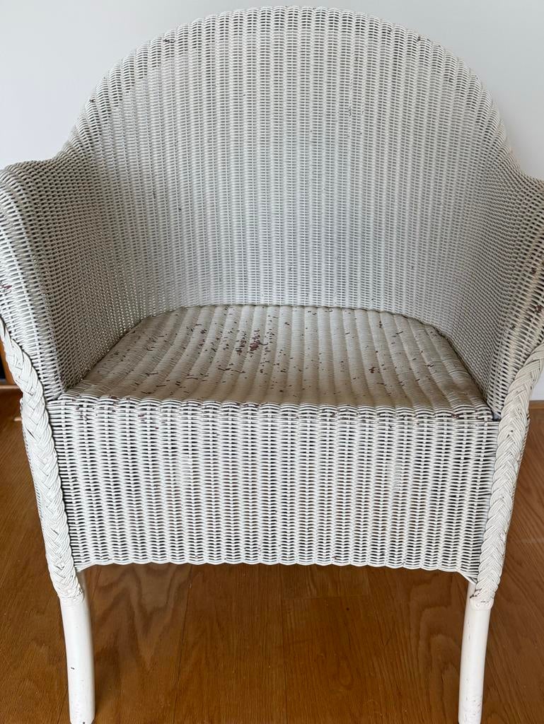 Witte rieten stoel - Gebruikt, Ophalen, Gebruikt, Wit, Riet of Rotan