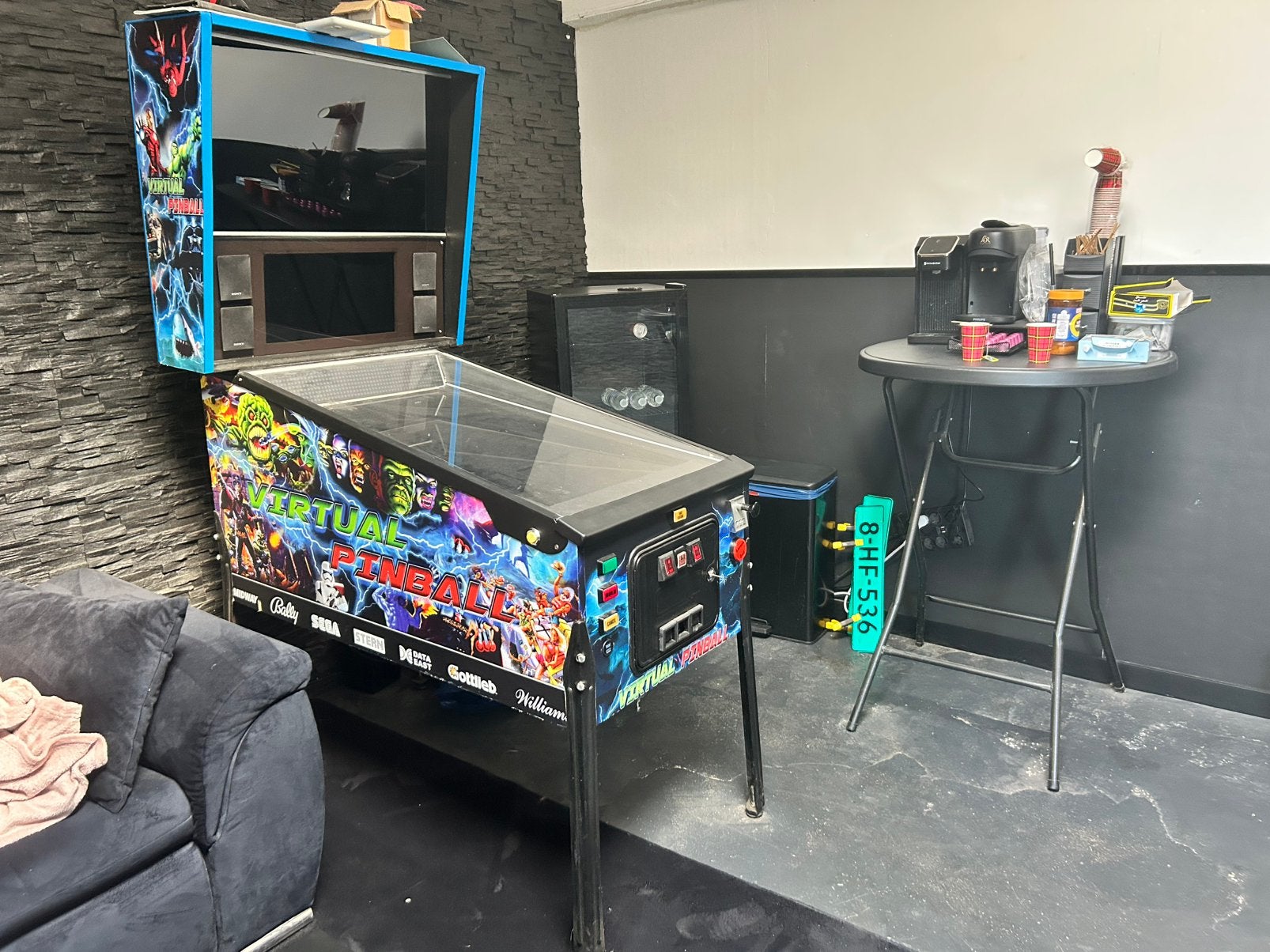 Grote flipperkast digitaal (eigen bouw) 3 schermen Dolby Vol, Verzamelen, Automaten | Flipperkasten, Ophalen, Gebruikt, Flipperkast