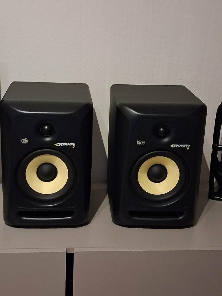 KRK Rokit 6 studio monitors ZGAN, Studiomonitor, Zo goed als nieuw, 60 tot 120 watt, Ophalen