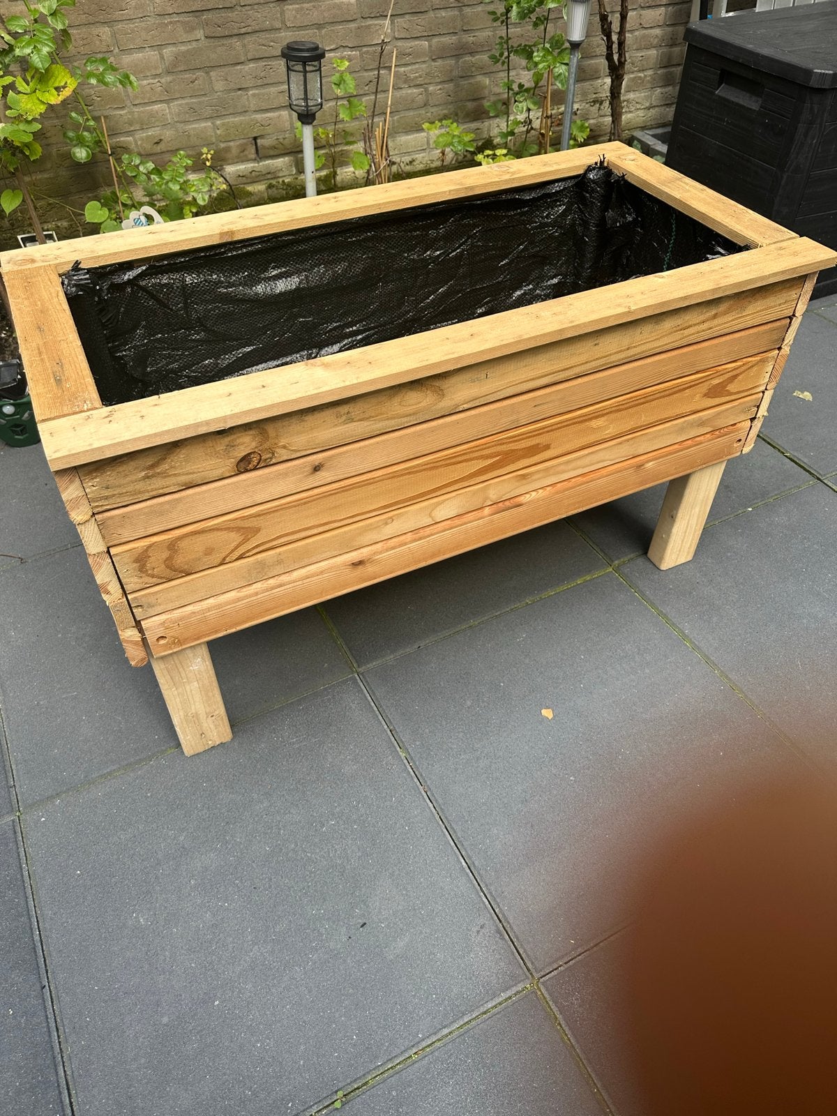 Houten plantenbak voor tuin of balkon, Ophalen, Balkon, Zo goed als nieuw, 60 tot 100 cm