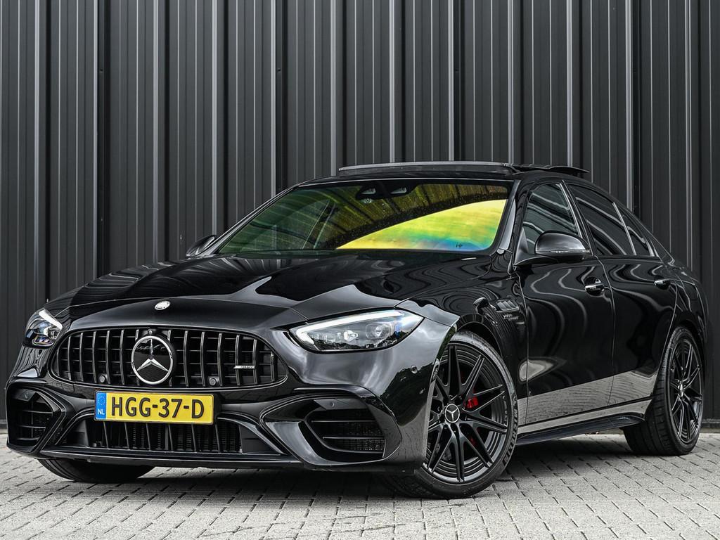 Mercedes-Benz C-klasse AMG 63 S E Performance | Achterasbest, Auto's, Automaat, Stoelverwarming, 2065 kg, Zwart