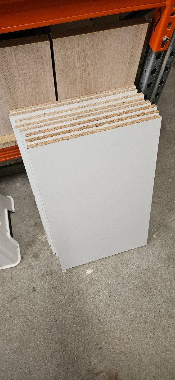 8 witte gelamineerde spaanplaat platen 365x400mm, Ophalen, Gebruikt, Minder dan 25 mm, Plank
