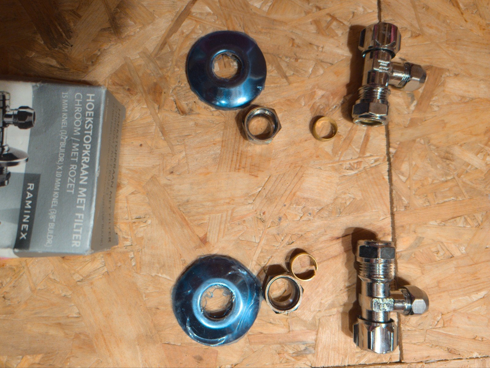 Raminex Hoekstopkraan met filter (2 stuks), Doe-het-zelf en Verbouw, Ophalen of Verzenden, Nieuw, Chroom, Overige typen