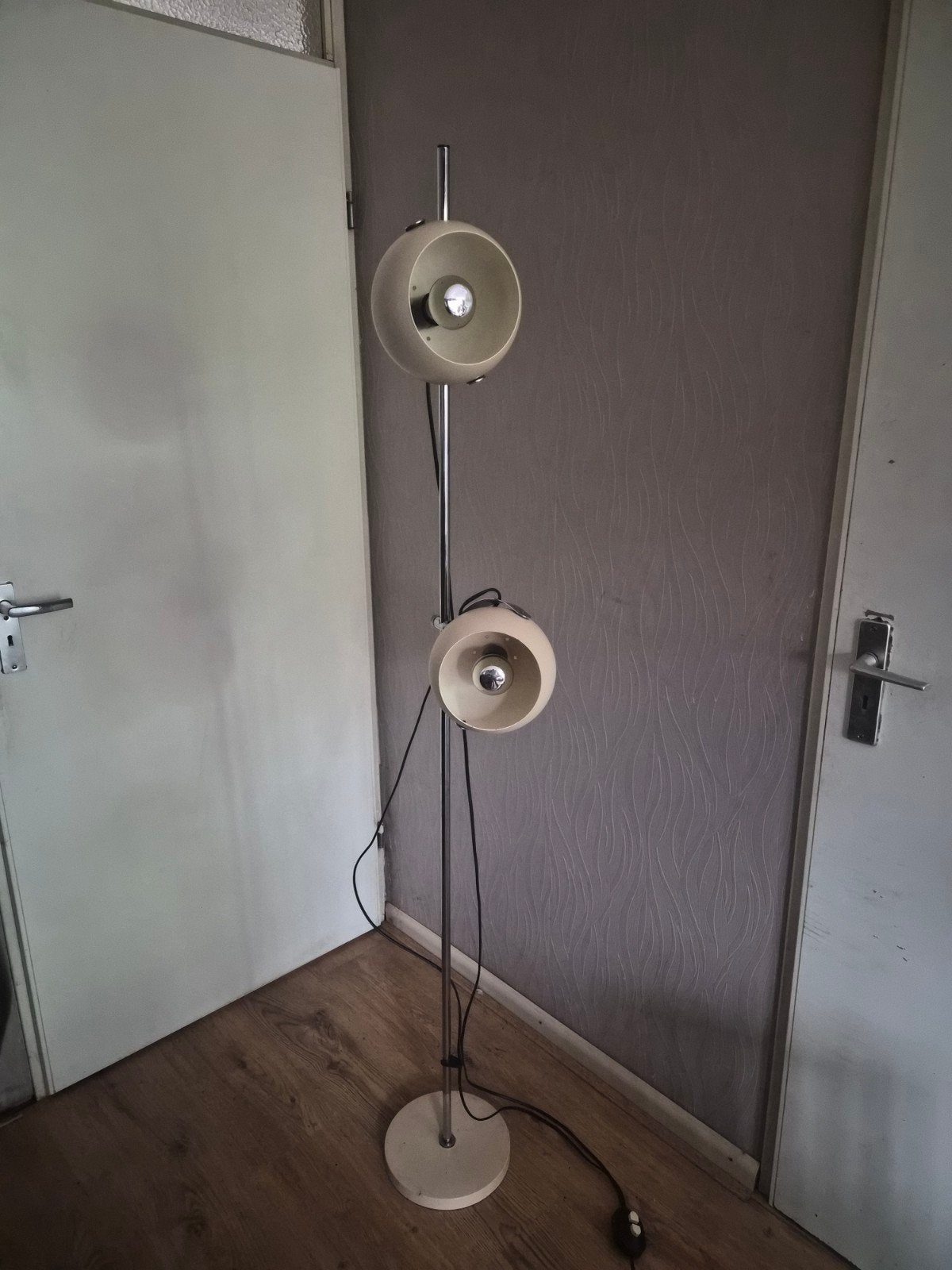 dubbele eyeball vloerlamp, Ophalen, Seventies, E27 (groot), Zo goed als nieuw
