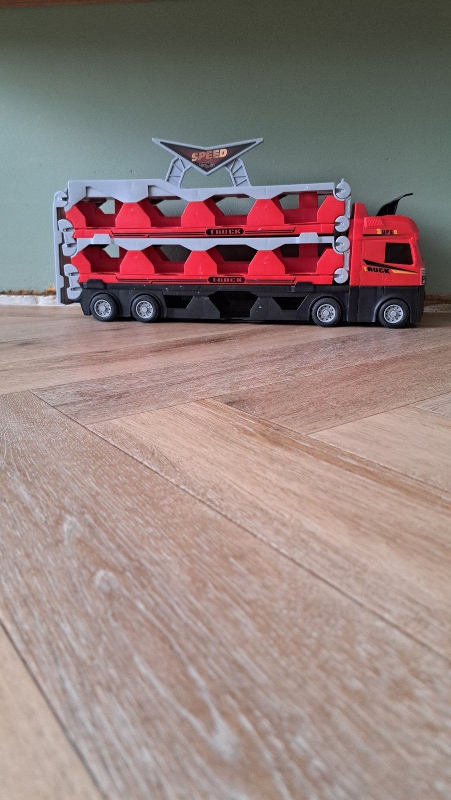 Hot Wheels racebaan met vrachtwagen en auto's, Ophalen of Verzenden