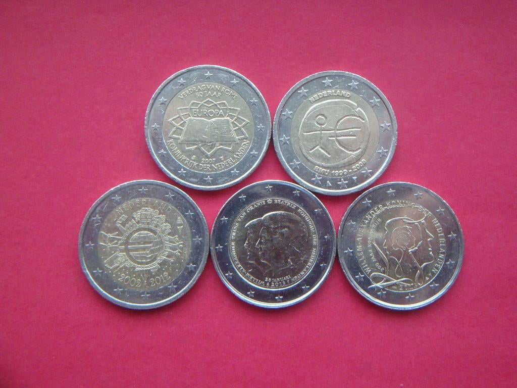 Kavel Nederland setje 2 Euromunten 2007 / 2013., Verzenden, Koningin Beatrix, Euro's, Setje