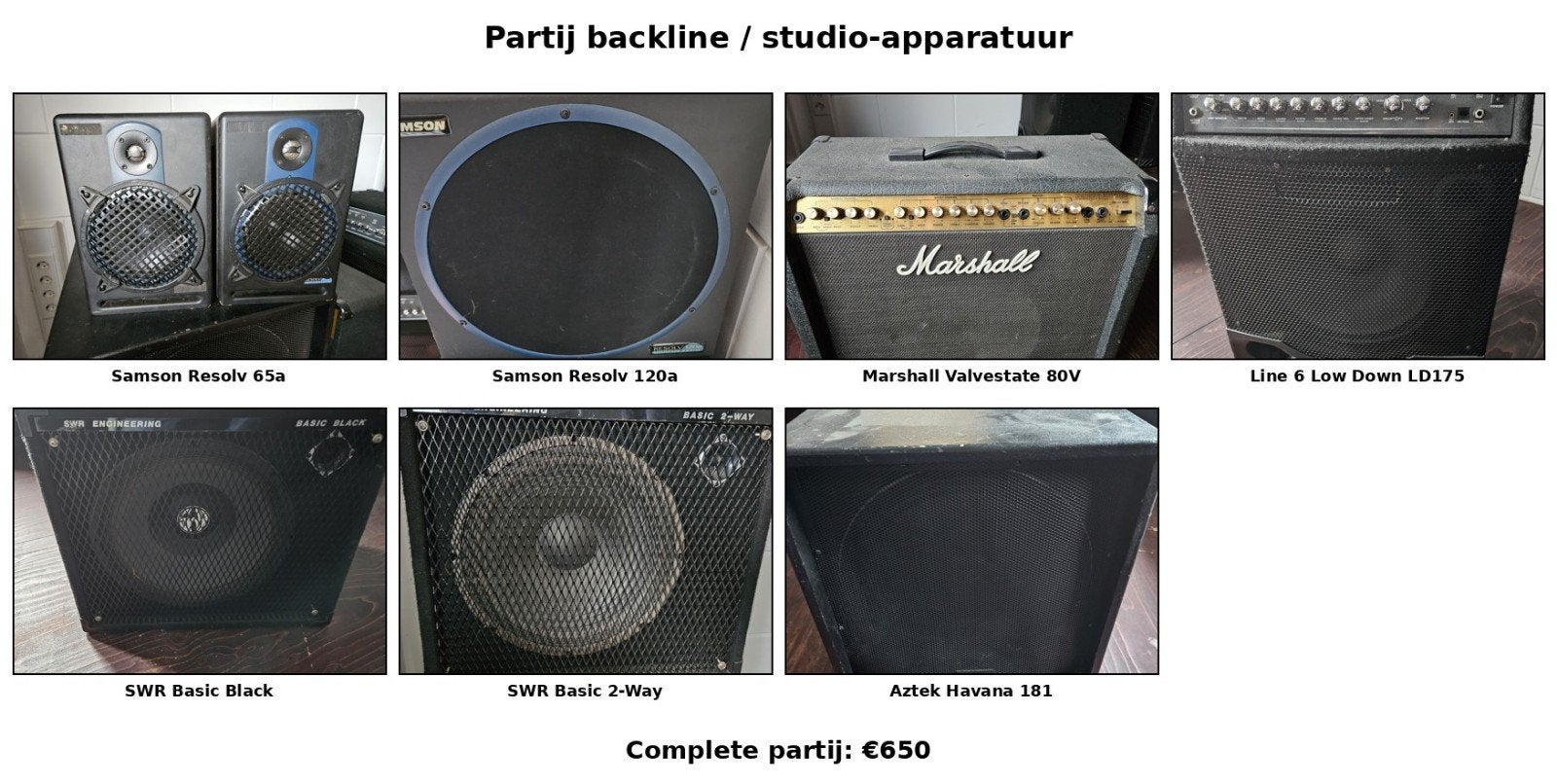 Backline/studio apparatuur: Samson, Marshall, SWR e.a., Ophalen, Gebruikt, Basgitaar, 100 watt of meer