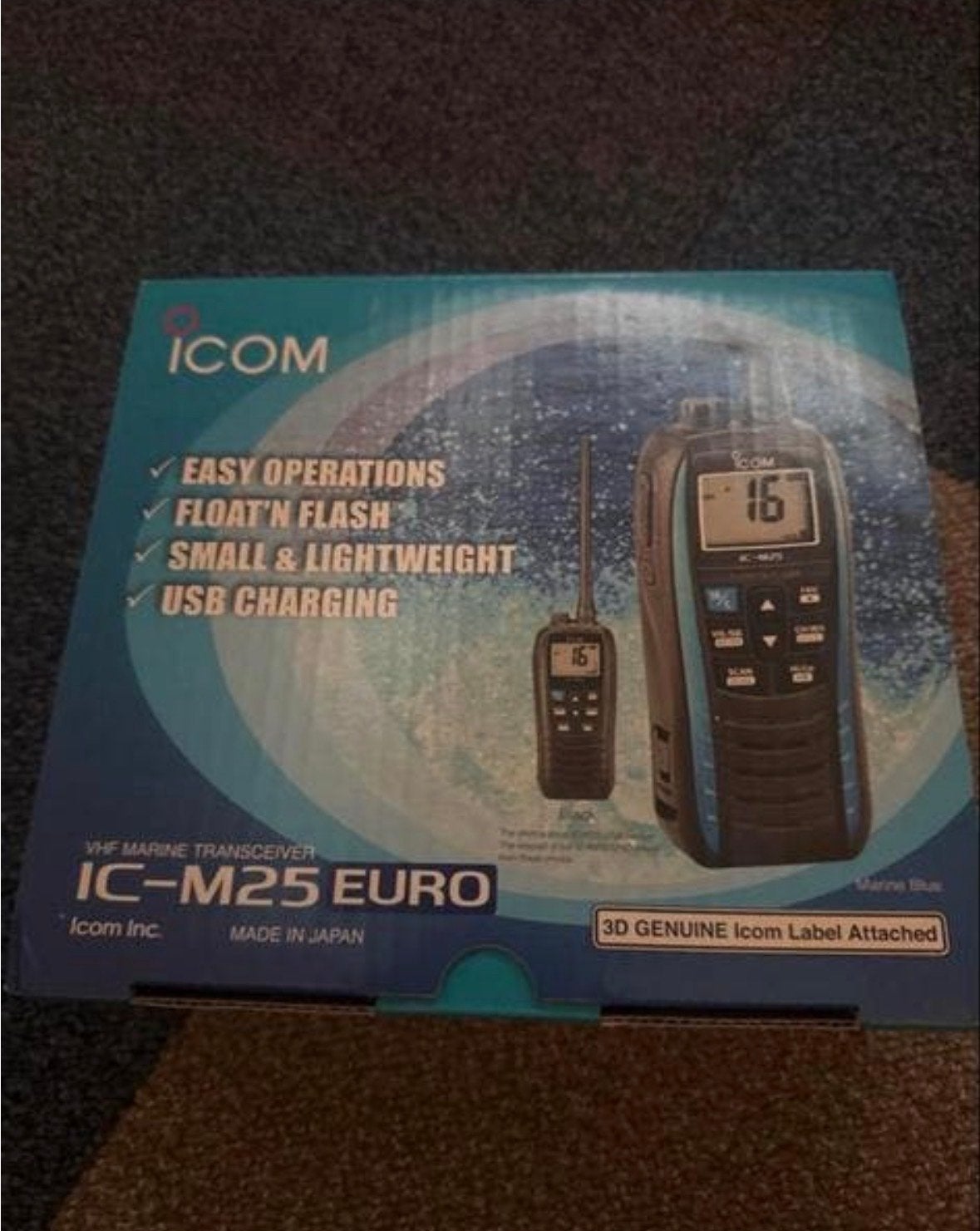 Icom IC-M25 Handheld Marifoon - Nieuw Zwart/Blauw, Ophalen of Verzenden, Nieuw, 15 km of meer, Portofoon of Walkie-talkie