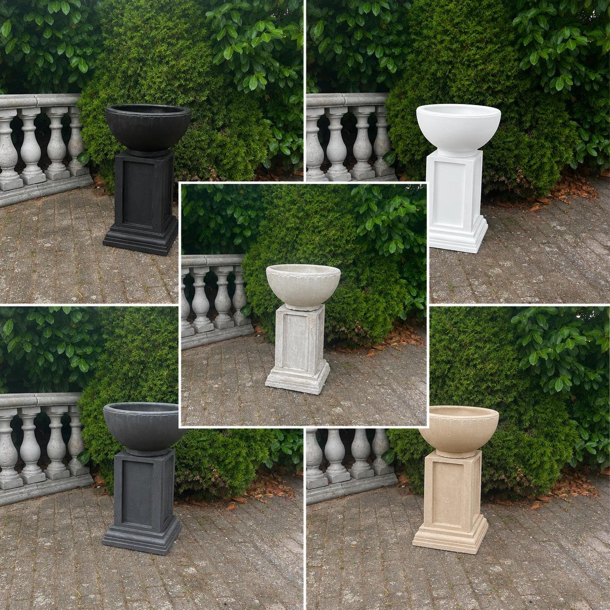 Betonnen schaal op betonnen zuil in diverse kleuren, Ophalen
