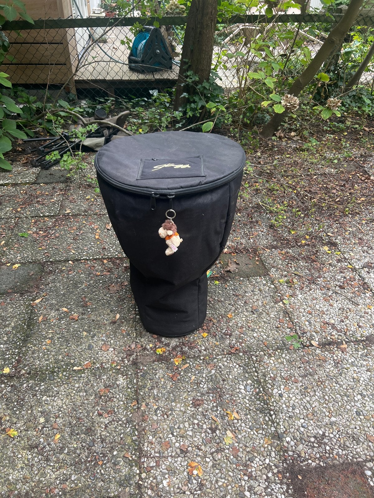 Djembe met hoes - Gebruikt, Ophalen of Verzenden, Gebruikt, Overige merken