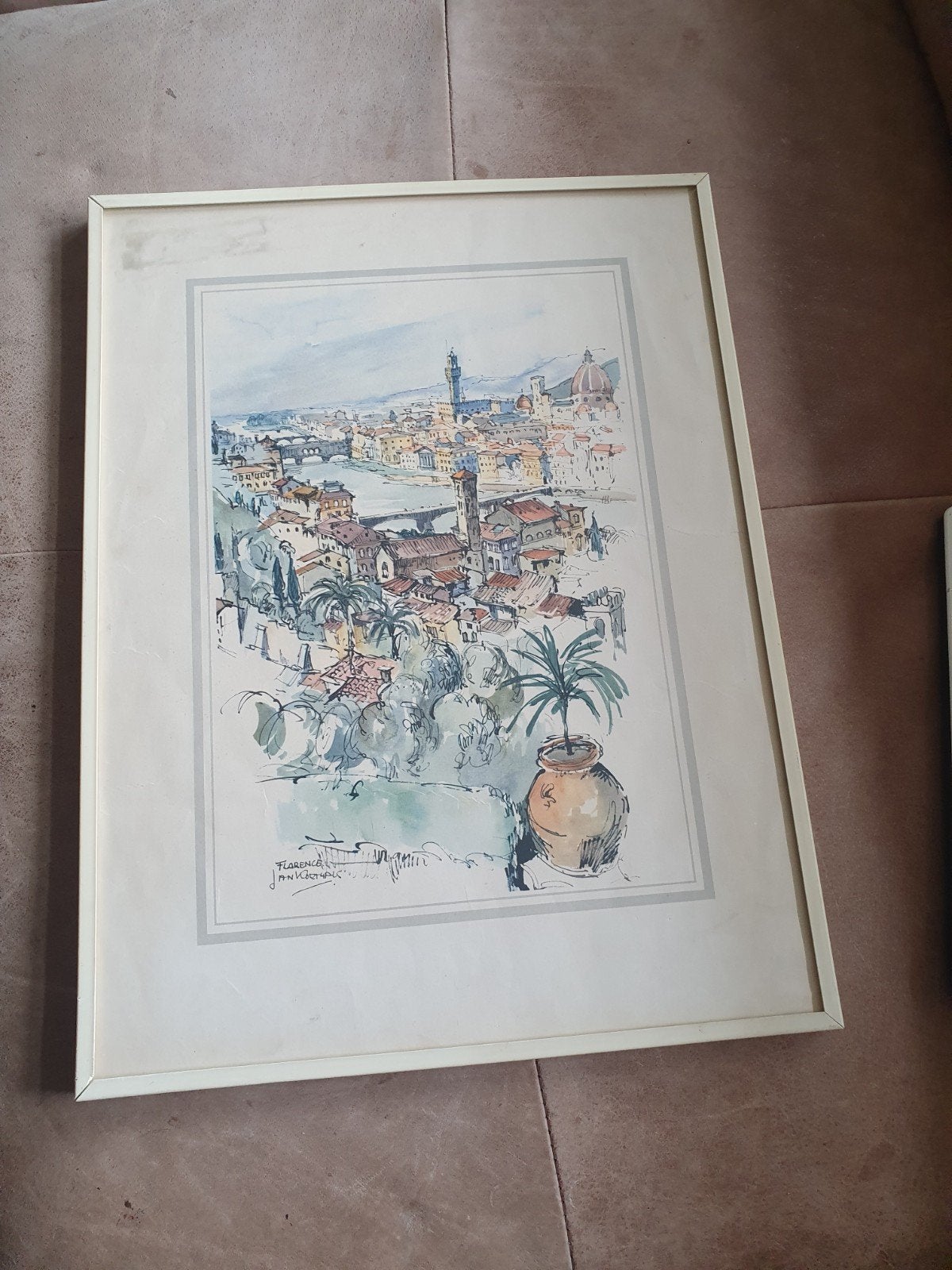 Jan Korthals  Florence Italië., Antiek en Kunst, Kunst | Litho's en Zeefdrukken, Ophalen
