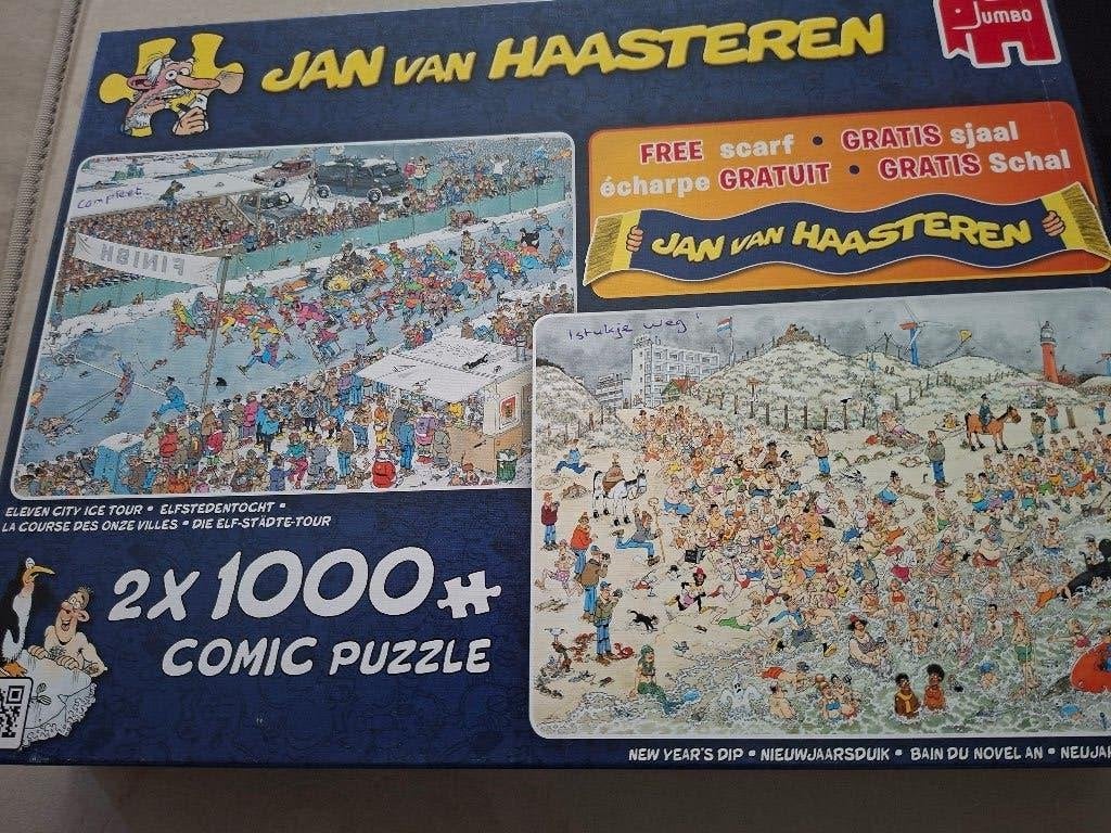 Jan v. Haasteren comic puzzel  2x 1000 stukjes, Hobby en Vrije tijd, Ophalen, 500 t/m 1500 stukjes, Gebruikt, Legpuzzel