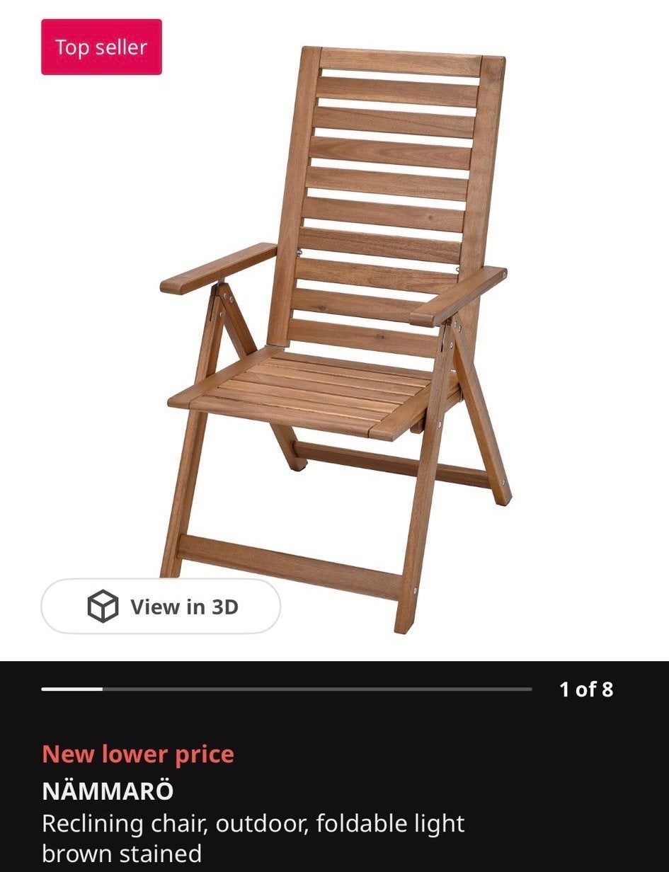 IKEA NÄMMARÖ Buitenmeubelset (Tafel + 6 Stoelen) - Z.G.A.N., Ophalen, Eettafel, 6 zitplaatsen, Zo goed als nieuw