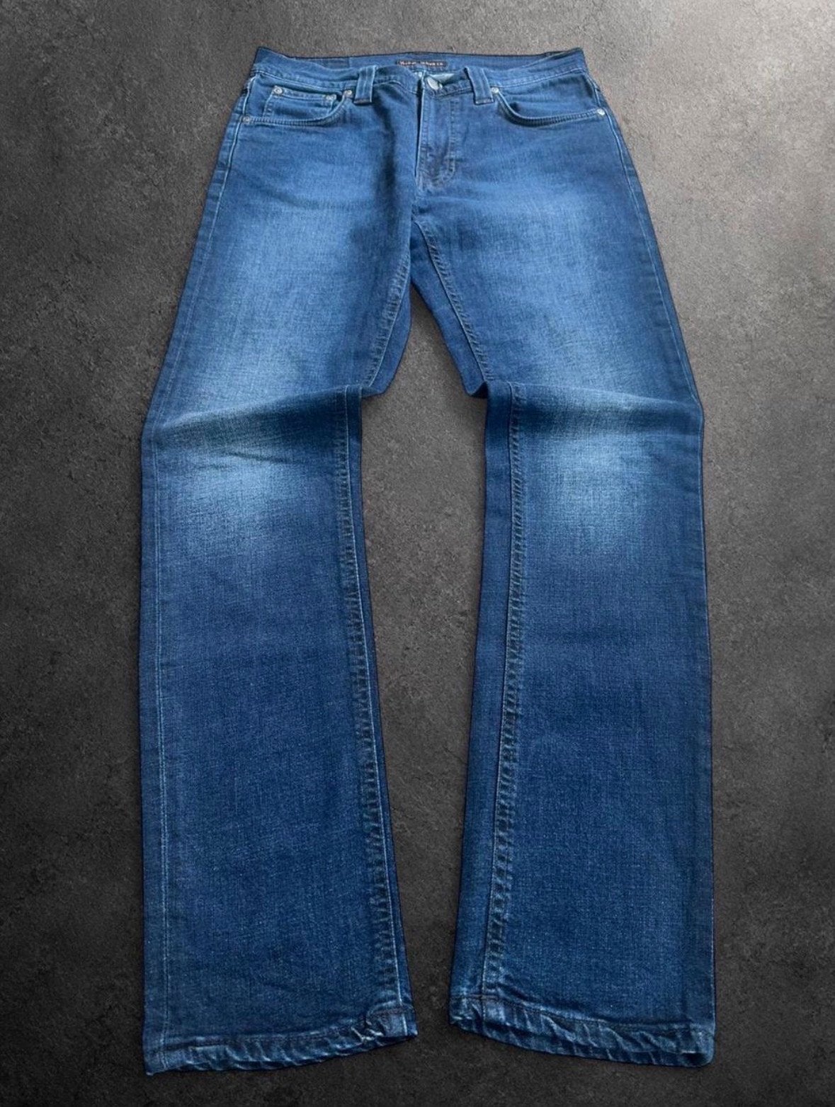 Nudie Jeans Lean Dean Deep Cobalt W31 L32 Slim Tapered, Ophalen of Verzenden, Gedragen, Blauw, W32 (confectie 46) of kleiner