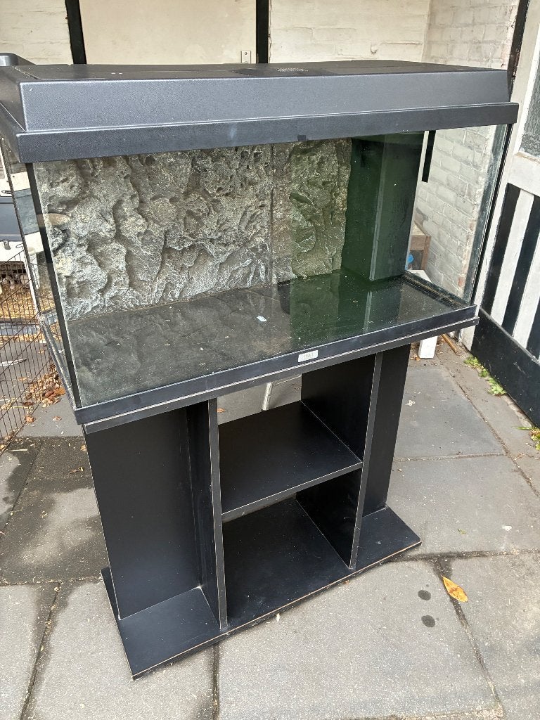 Aquarium 80x35x40 cm incl kast en extra’s, Gebruikt, Leeg aquarium, Juwel, Ophalen