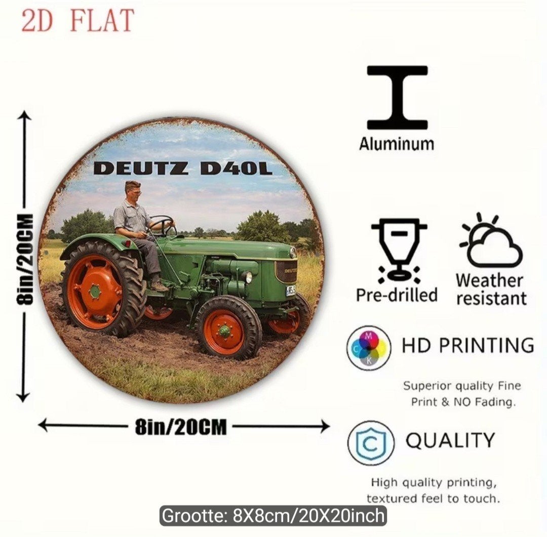 Deutz D40L aluminium Wandbord - Nieuw, Ophalen of Verzenden, Nieuw, Reclamebord