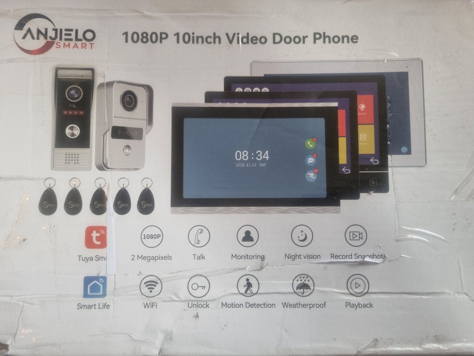 Anjielo Smart 1080P 10 inch Video Deurtelefoon Set, Audio, Tv en Foto, Ophalen of Verzenden, Nieuw, Buitencamera