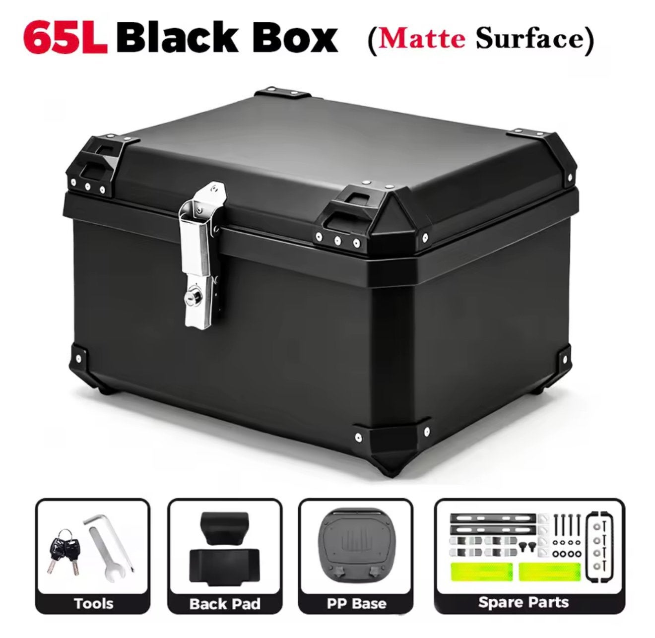Motor Koffer 65 liter | Zwart | black box | Matte, Ophalen, Nieuw