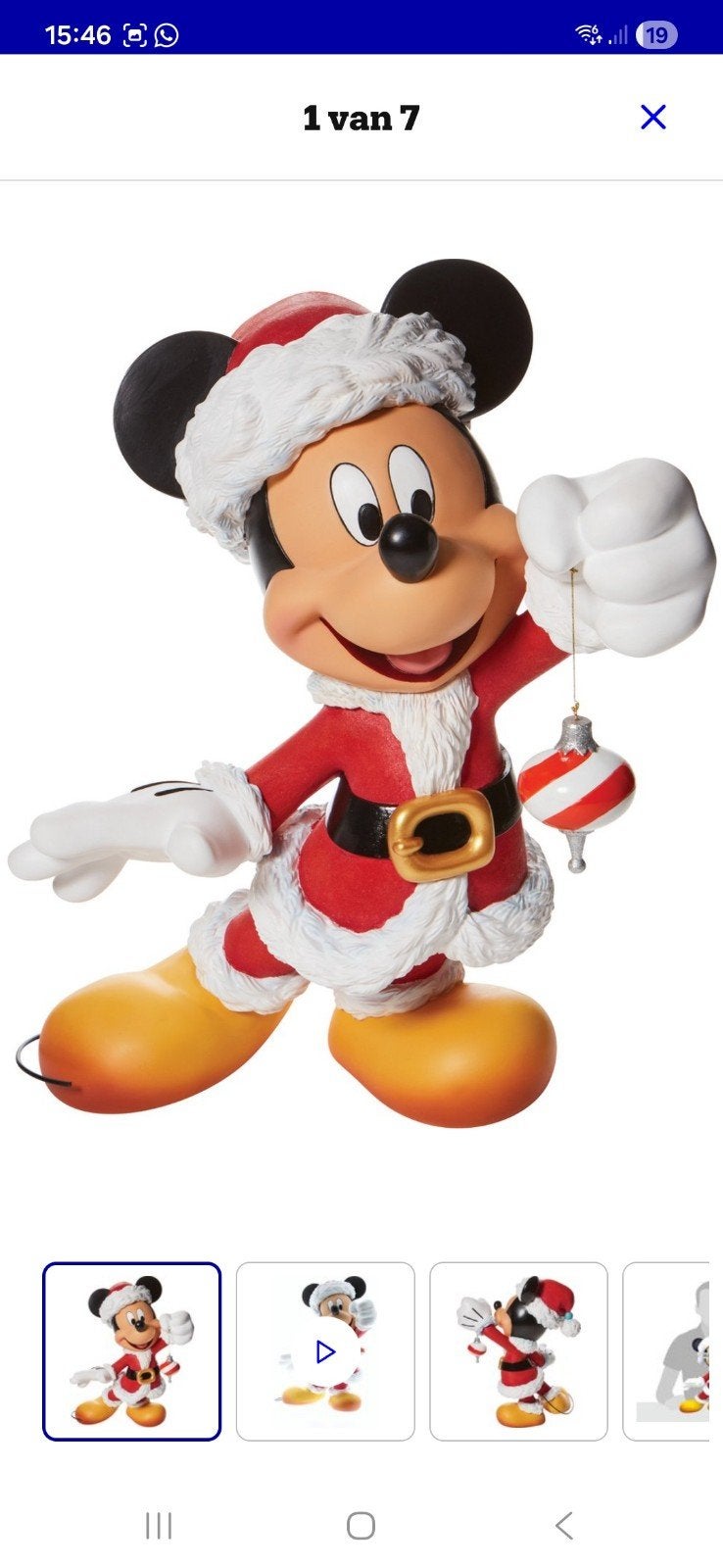 Santa Mickey Mouse, Verzamelen, Ophalen of Verzenden, Mickey Mouse, Nieuw, Beeldje of Figuurtje