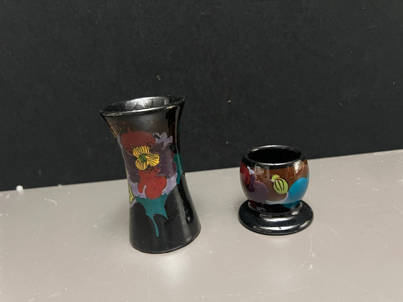 Duo Antiek Gouds/Schoonhoven Miniatuur Plateel, Ophalen of Verzenden