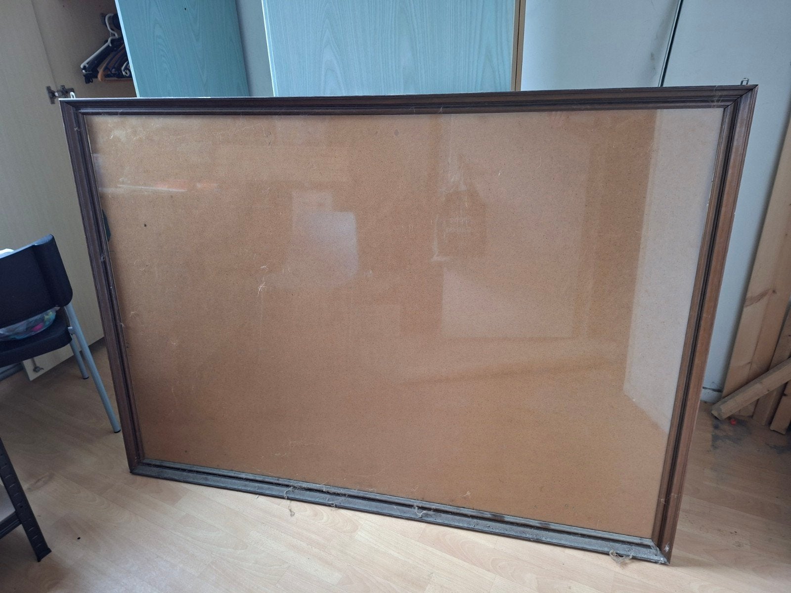 Grote fotolijst schilderijlijst 164,5 bij 118 cm, Ophalen, Bruin, Gebruikt, Glas