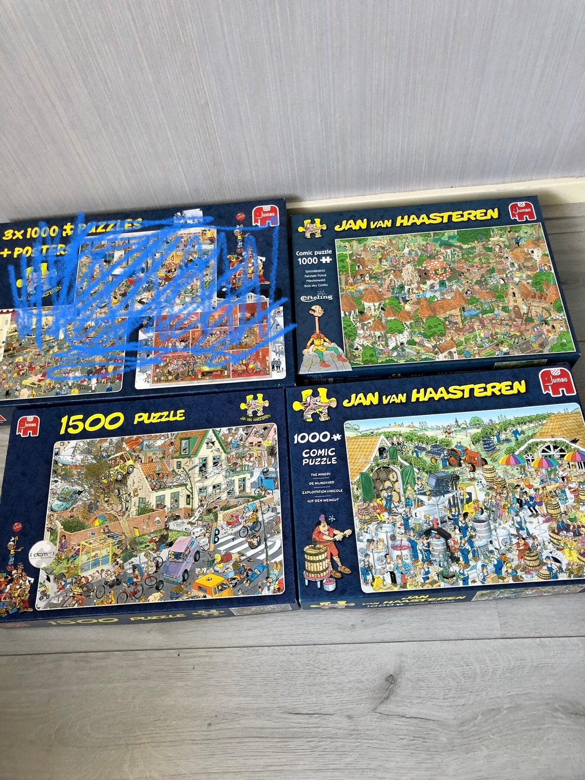 Opruiming Jan van Haasteren puzzels., Ophalen of Verzenden, 500 t/m 1500 stukjes, Gebruikt