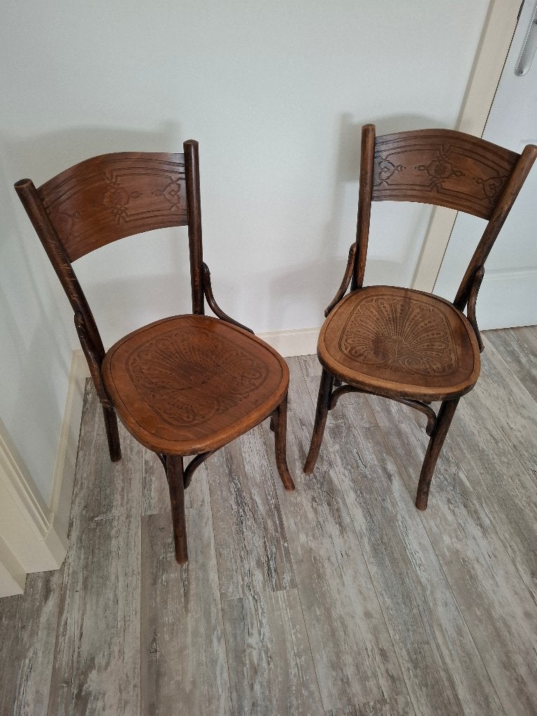 café houten stoelen, Huis en Inrichting, Ophalen, Gebruikt, Bruin, Twee