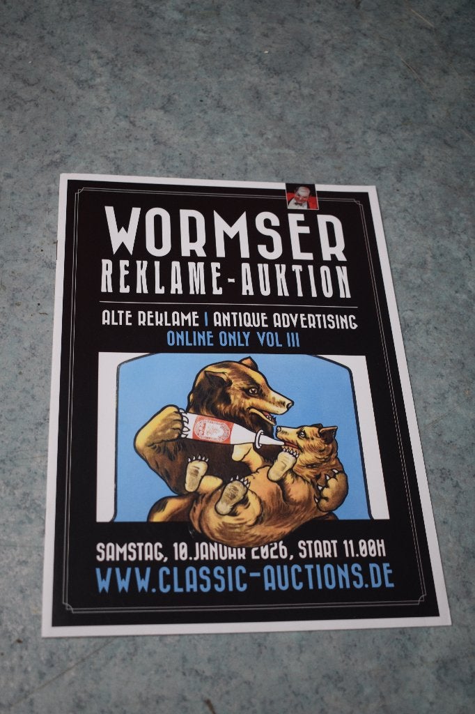 boek 5 emaillebord Wormser olie blik, Verzamelen, Ophalen of Verzenden, Zo goed als nieuw, Reclamebord