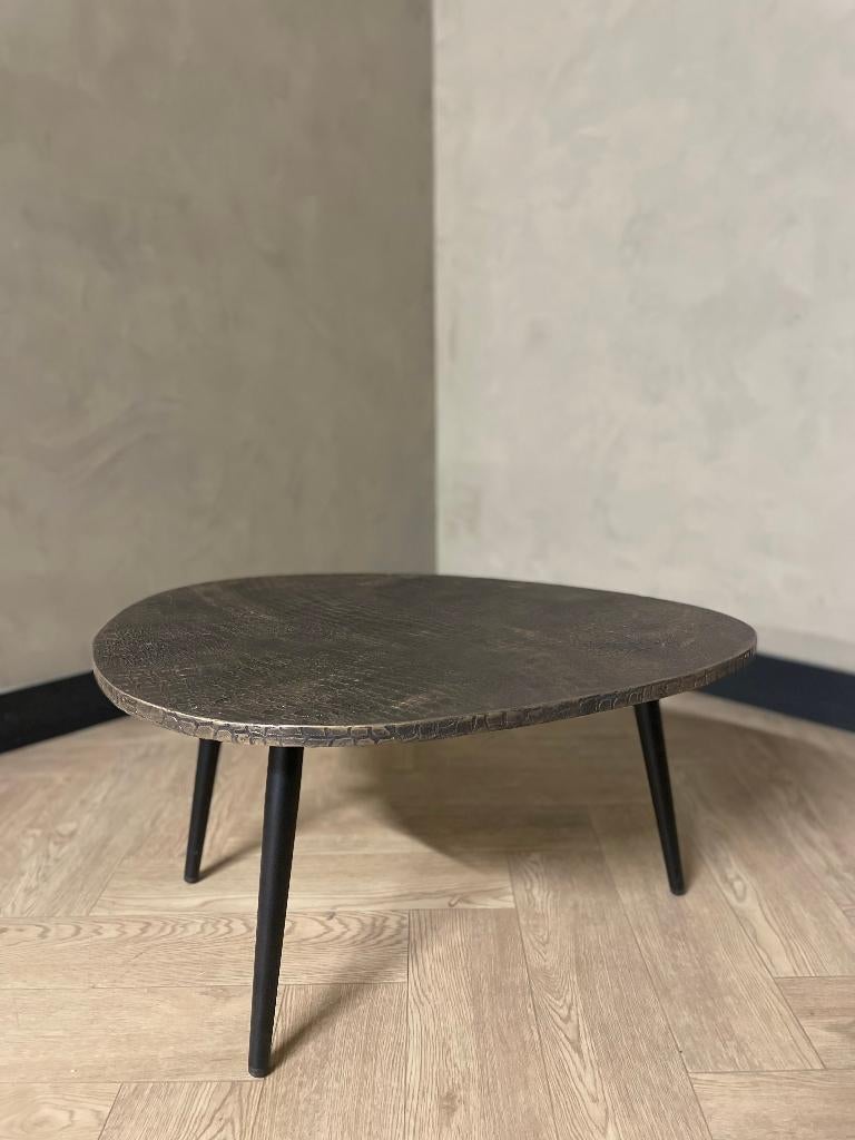 Ronde en organische salontafels | Eikenhout & Crocostructuur, 50 tot 100 cm, Rond, Nieuw, Minder dan 50 cm