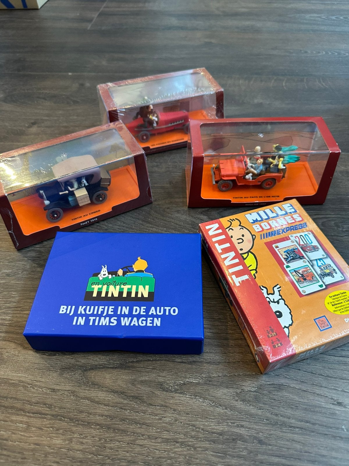 Kuifje / Tintin verzamelitems – 3 modelauto’s + 2 spellen, Verzenden, Nieuw