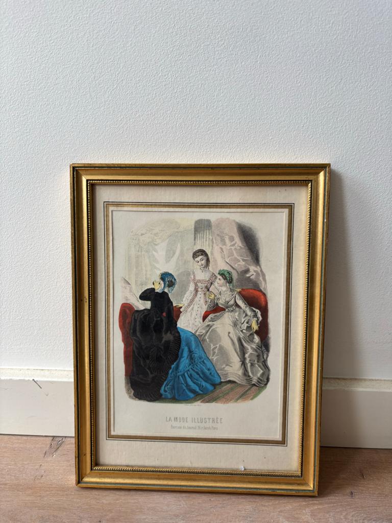 Print, 'La Mode Illustrée', Handgekleurd, 1800 - 1899, Mode, Ophalen of Verzenden