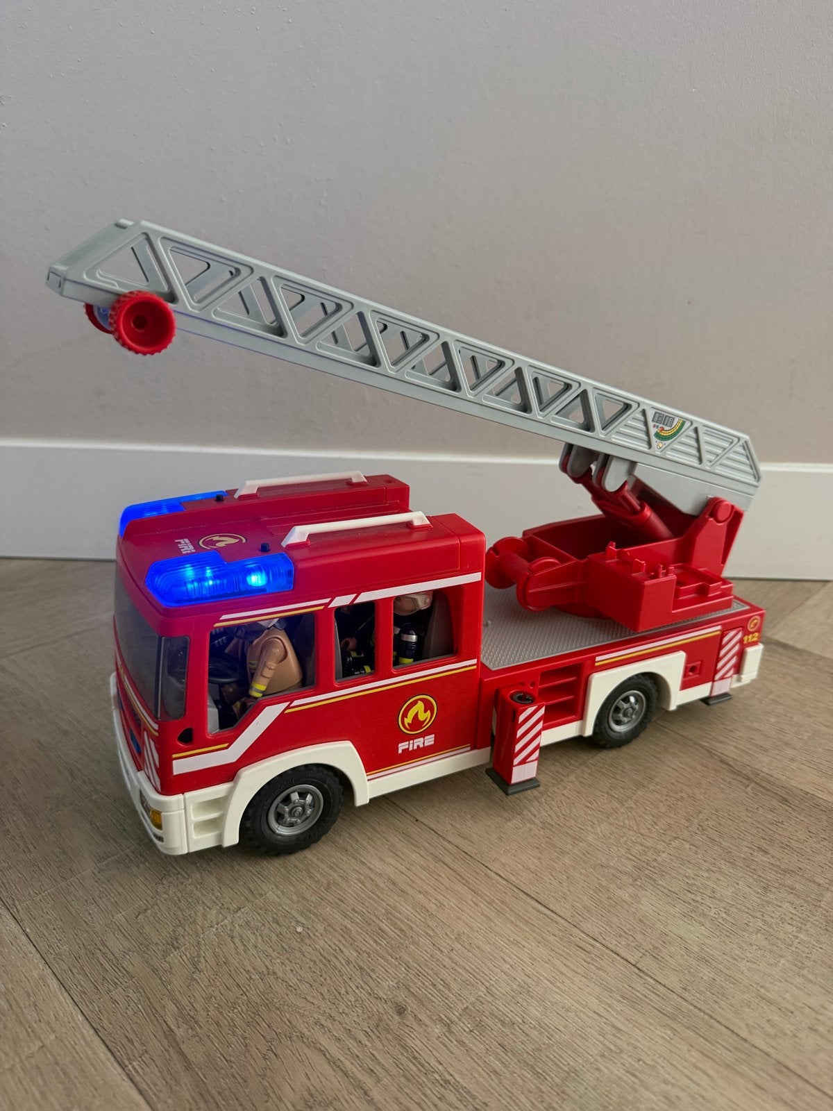 Playmobil brandweerwagen met ladder, Ophalen of Verzenden, Gebruikt