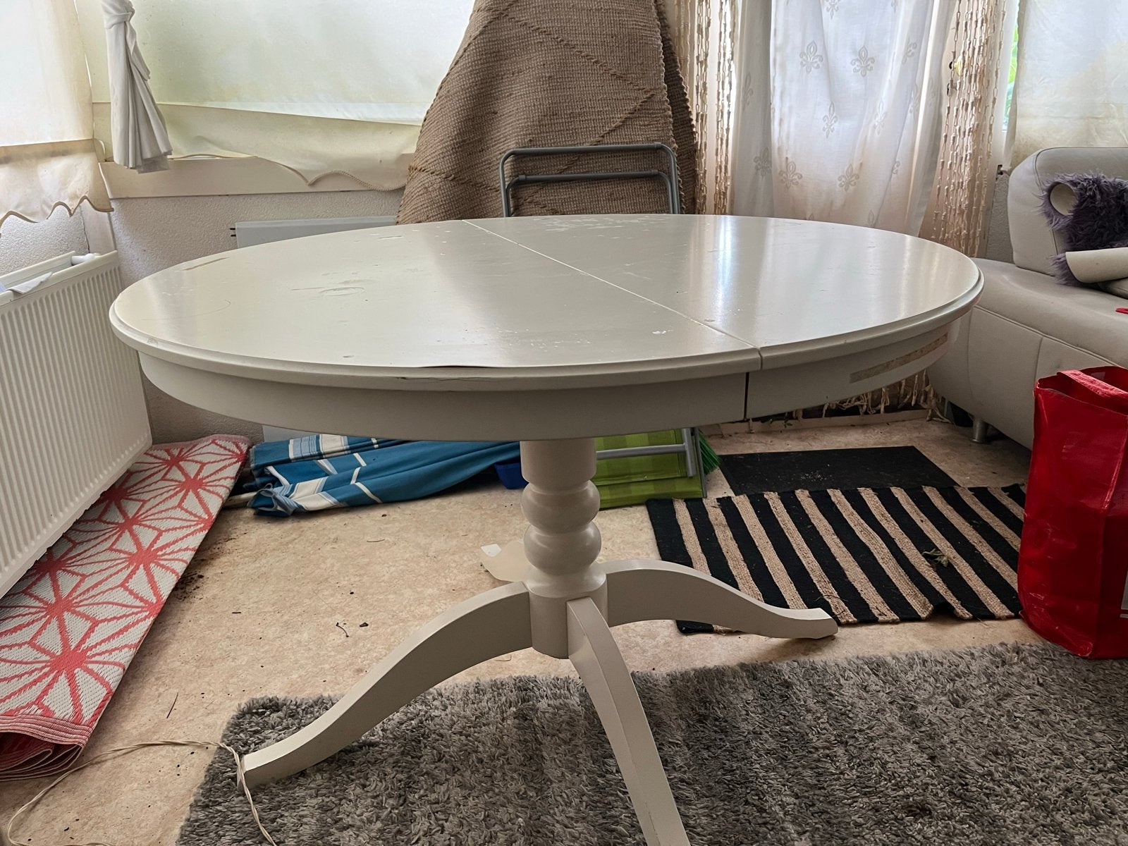 Witte ronde salontafel plus lage tafel. GRATIS, Huis en Inrichting, Ophalen, Gebruikt, Rond, 50 tot 100 cm