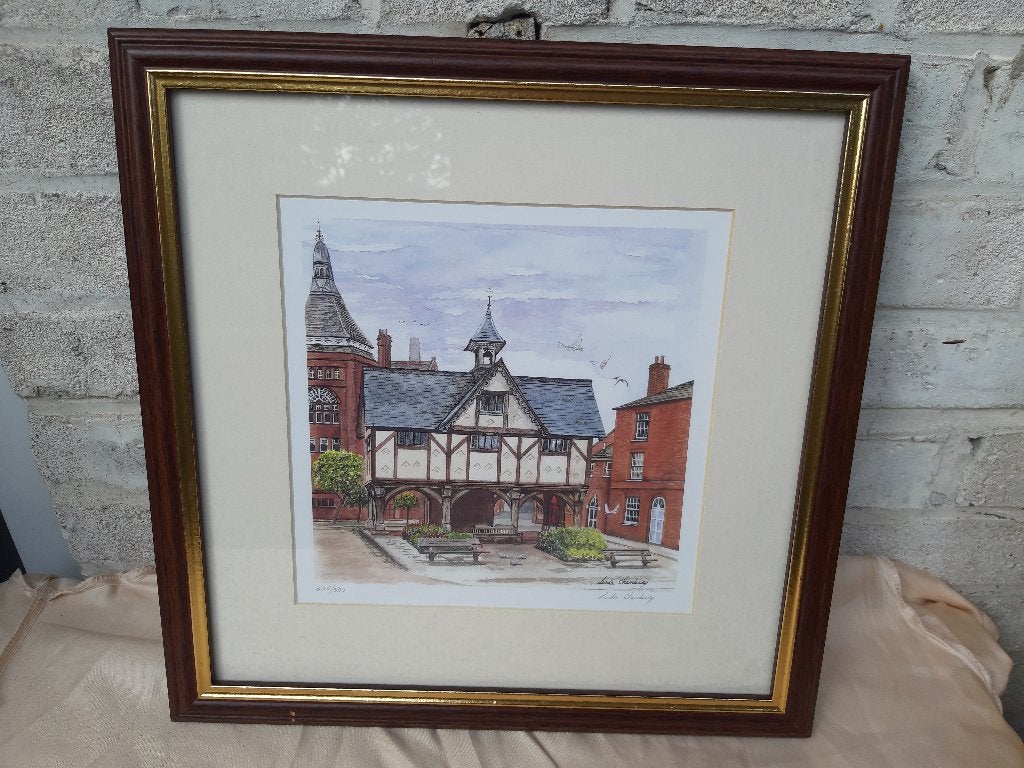 Linda Chambers Zeefdruk, Croft Wintages Gallery, origineel, Antiek en Kunst, Ophalen, Acrylverf, Bijzondere lijst, Doek