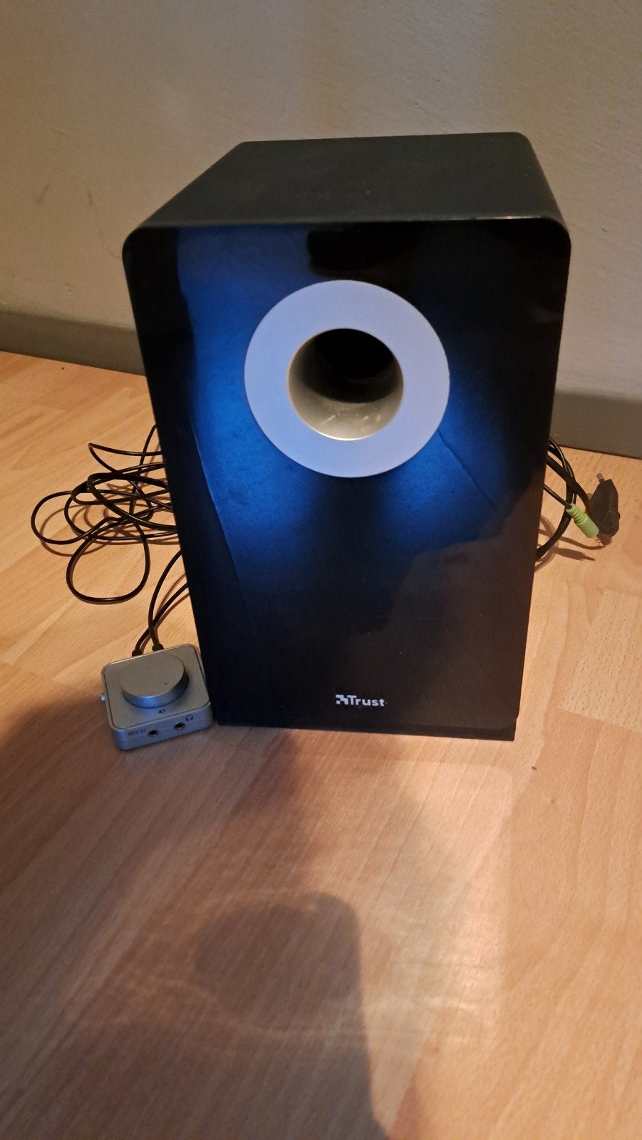Trust Subwoofer met bedrade afstandsbediening, Afstandsbediening, Ophalen, Gebruikt, Subwoofer