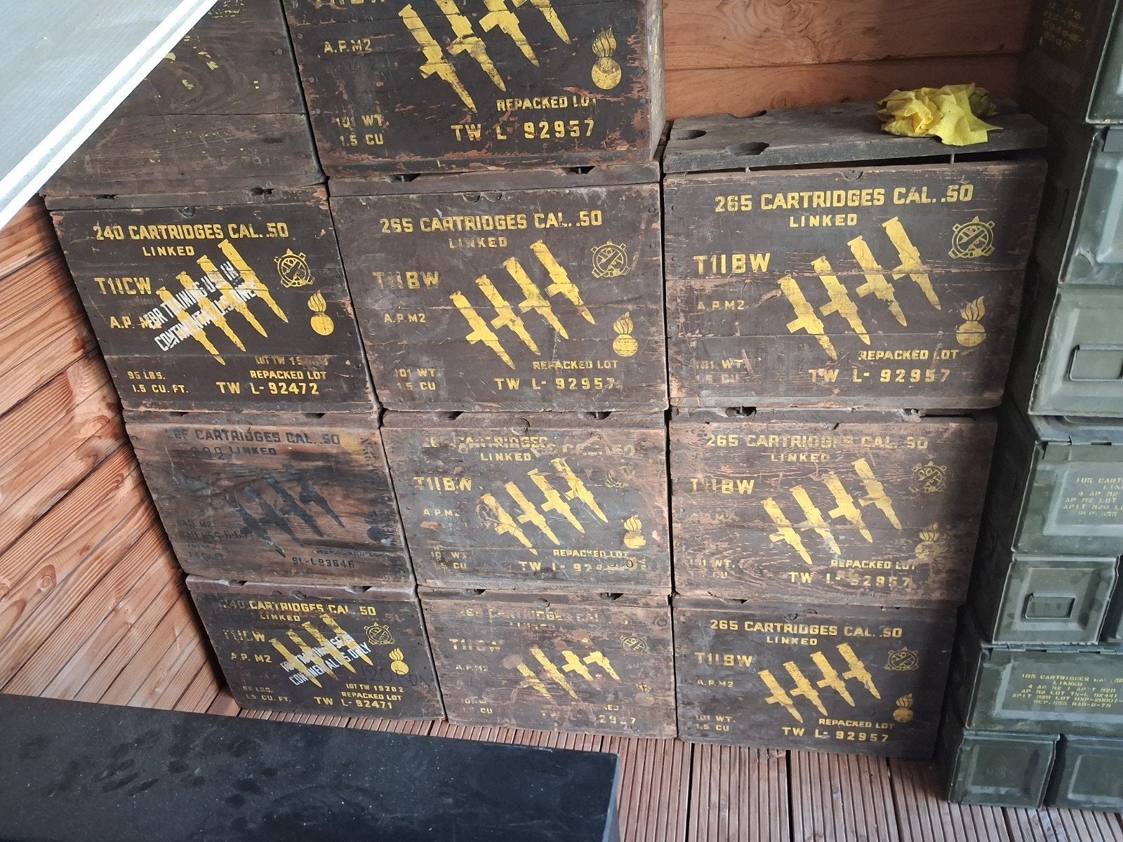 WW2 Cal .50 M2HB houten kisten, Verzamelen, Ophalen, ., ., Nederland