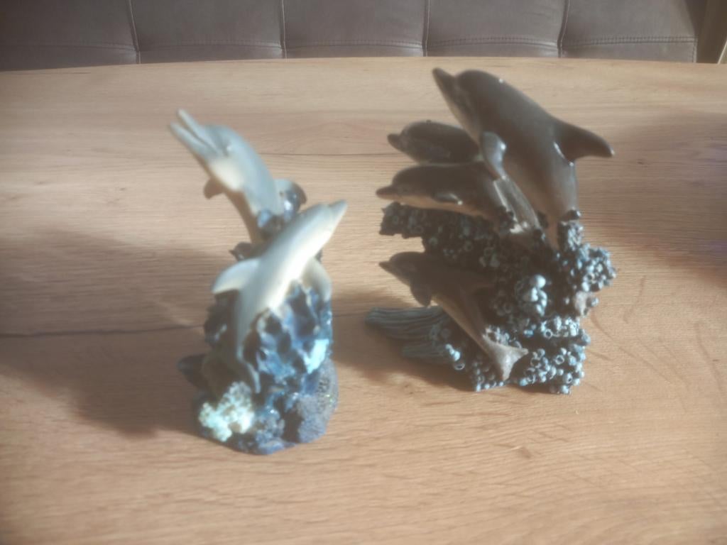 Twee decoratieve dolfijnen beeldjes, Ophalen of Verzenden