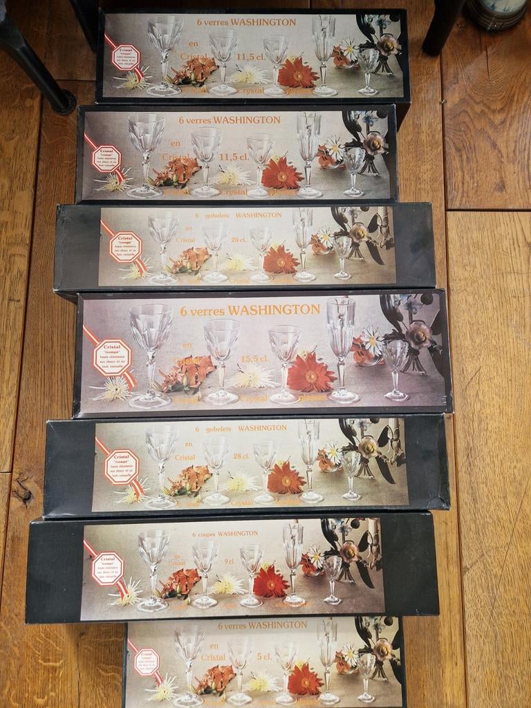 Set van 6 Cristal d'Arques Washington kristallen glazen, Ophalen