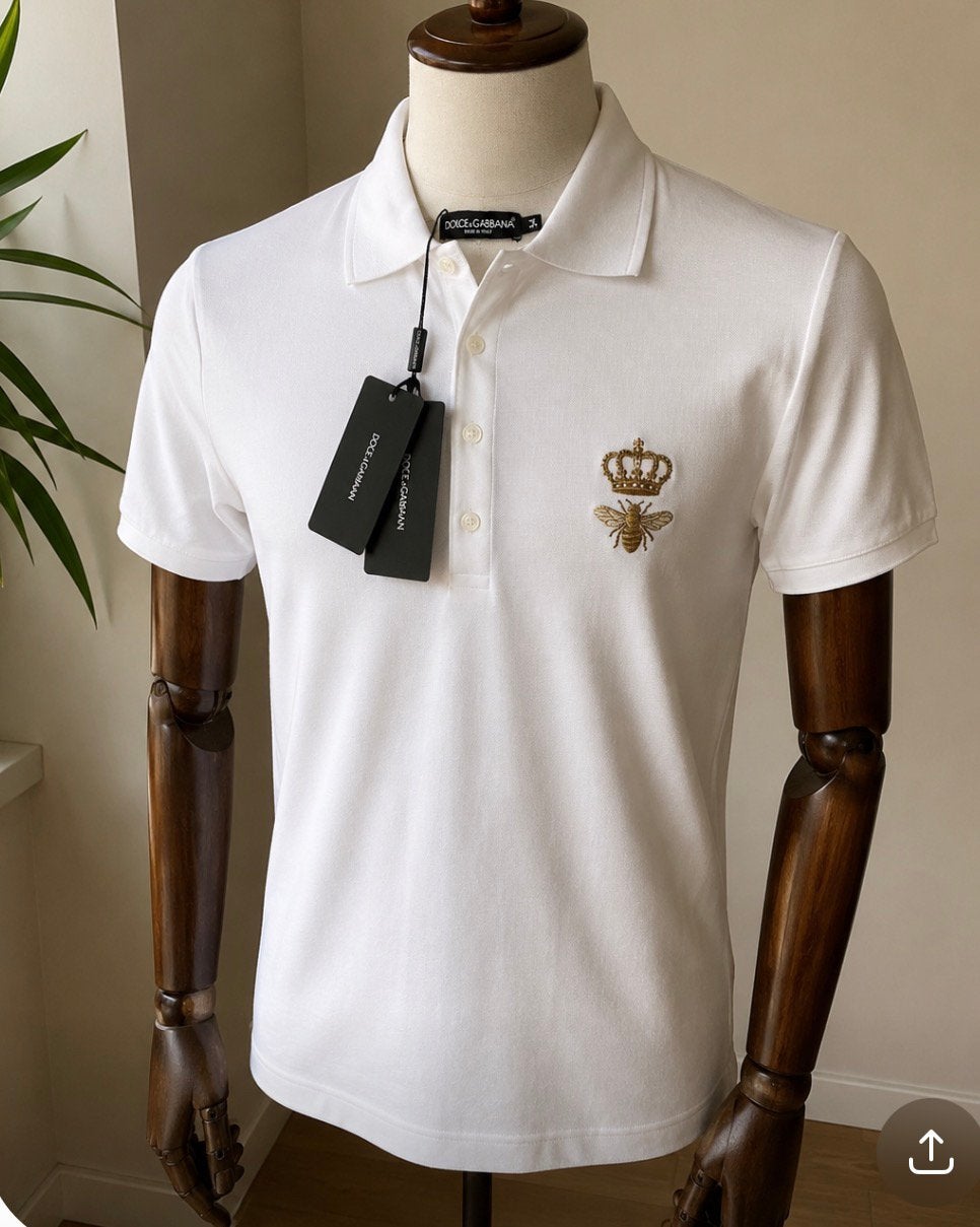 Dolce & Gabbana Polo Shirt Wit met Bij Embleem Maat 54, Ophalen of Verzenden, Nieuw, Maat 52/54 (L), Wit